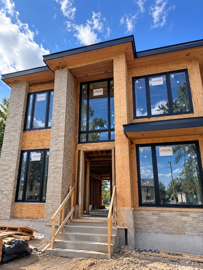 New-build windows installed on a custom home