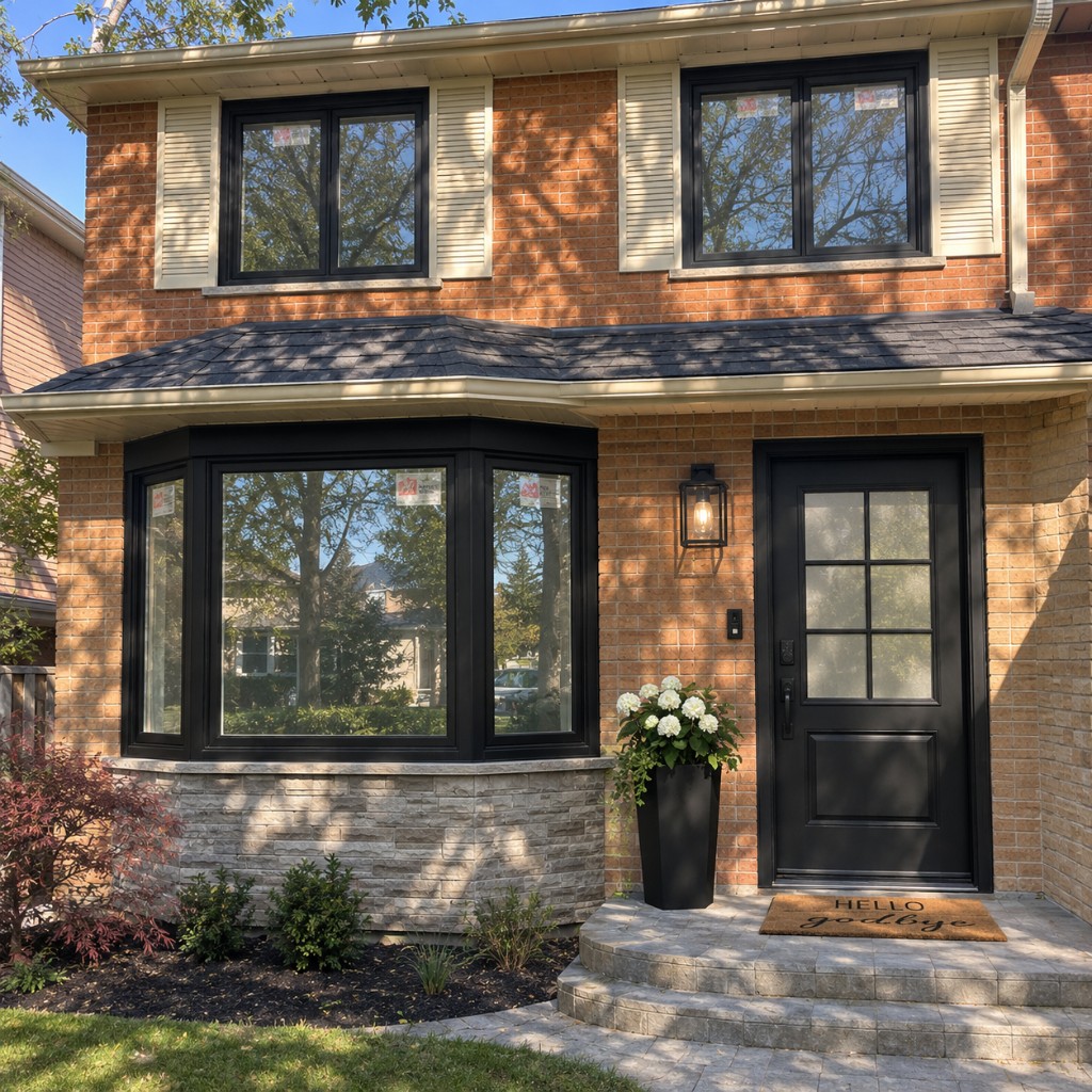 Entry door with matching windows