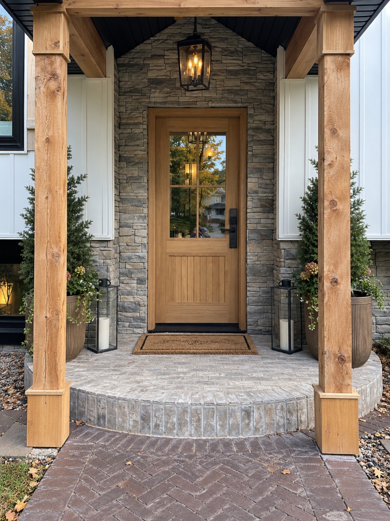 Wood entry door